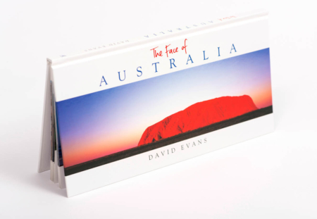The Face of Australia is a landscape photography book and displays beautiful landscape photography from all states of Australia (and the Northern Territory) by photographer David Evans.